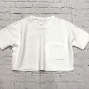 Spanx Airessentials Cropped Pocket Tee in Powder